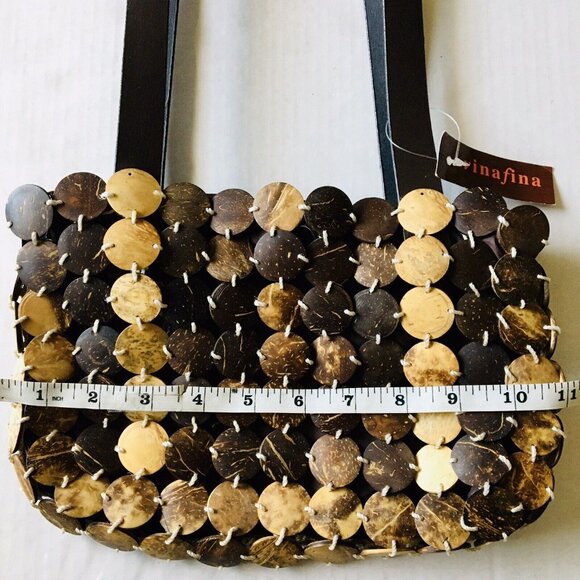 Hand-Crafted Coconut Shell Shoulder Bag - Picture 6 of 8